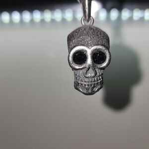 American Exchange Black and Silver Skull Pendant